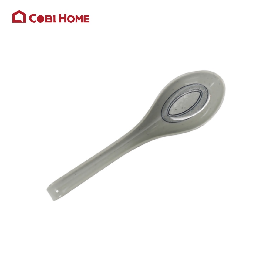 Muỗng melamin Blue Line, thìa melamin ăn cơm cán dài miệng to phong cách Hàn Quốc - Yang Ge - Cobi Home