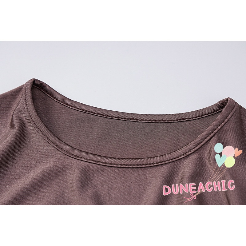 DUNEA Đầm tay dài ôm dáng màu trơn thời trang quyến rũ dành cho nữ