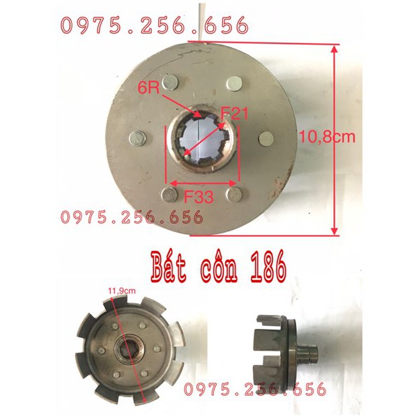 Bát côn 178=186 ngoài 8 răng (Cái) phụ tùng máy cày hùng lỳ