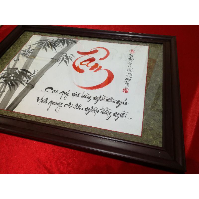 Tranh thư pháp chữ Tâm tặng Thầy Cô