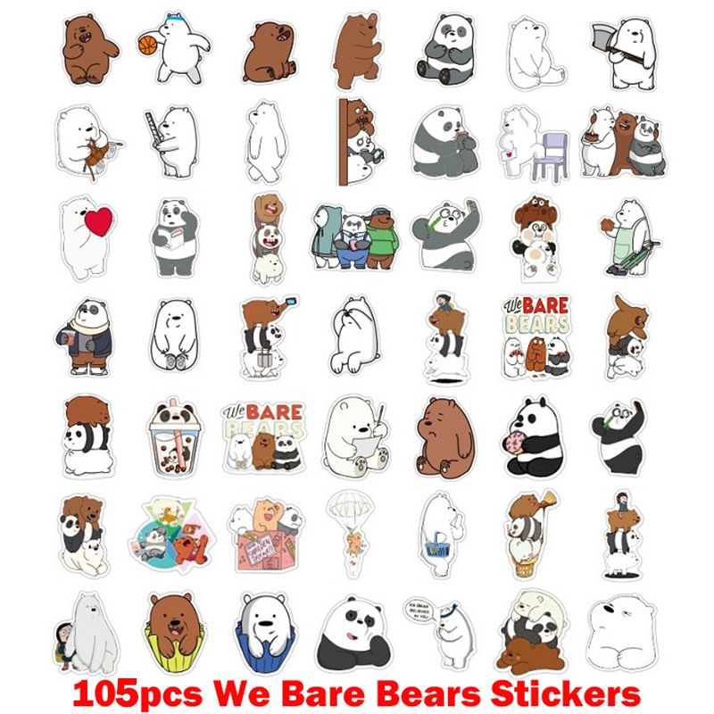 Set 105 Miếng Dán Kiểu Dáng Dễ Thương Chống Thấm Nước Trang Trí Đa Dụng Chất Lượng Cao