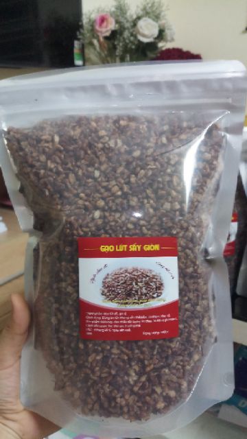 500g gạo lứt nguyên vị sấy giòn ăn liền healthy