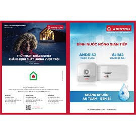 [GIAN HÀNG UY TÍN] [HÀNG CHÍNH HÃNG] Bình nóng lạnh Ariston 30 lít SL2 30R AG+ ion bạc diệt khuẩn, chống giật