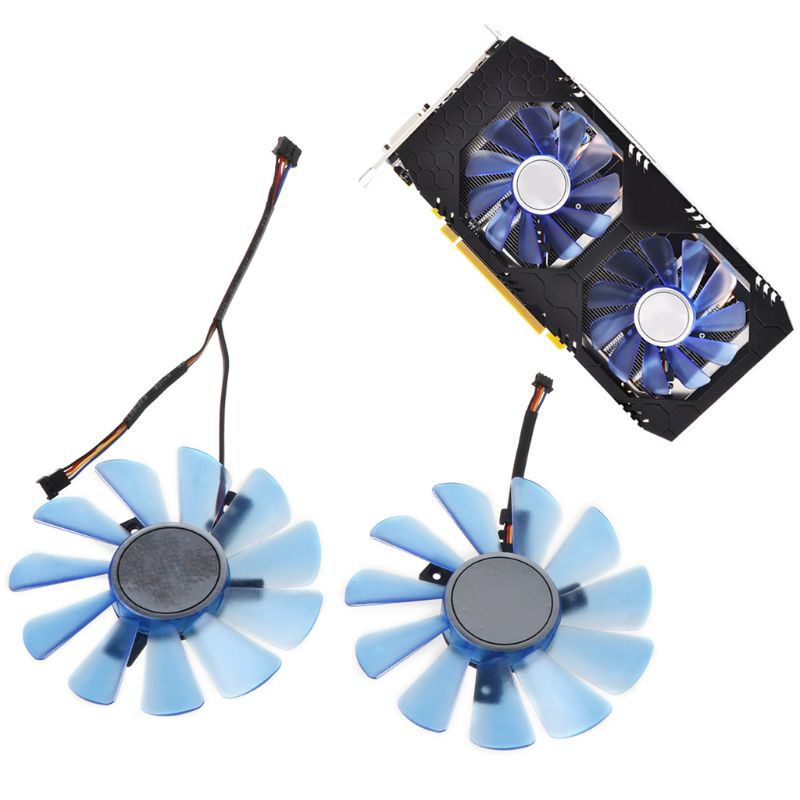 Set 2 Quạt Tản Nhiệt 85mm Gpu Vga Thay Thế Cho His Rx480 Rx570 Rx470