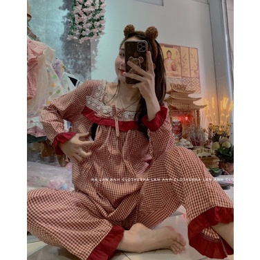 Bộ đồ bầu CỔ Vuông - Đồ bầu mặc nhà sau sinh cho con bú ti - Quần áo ngủ bầu Đẹp cho mẹ thời trang mùa hè Bigsize Giá Rẻ