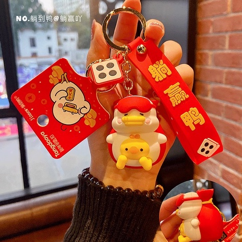 Móc khóa Bé Vịt Baby mặc tã siêu dễ thương, chắc chắn, màu sắc sặc sỡ Hàng Loại 1