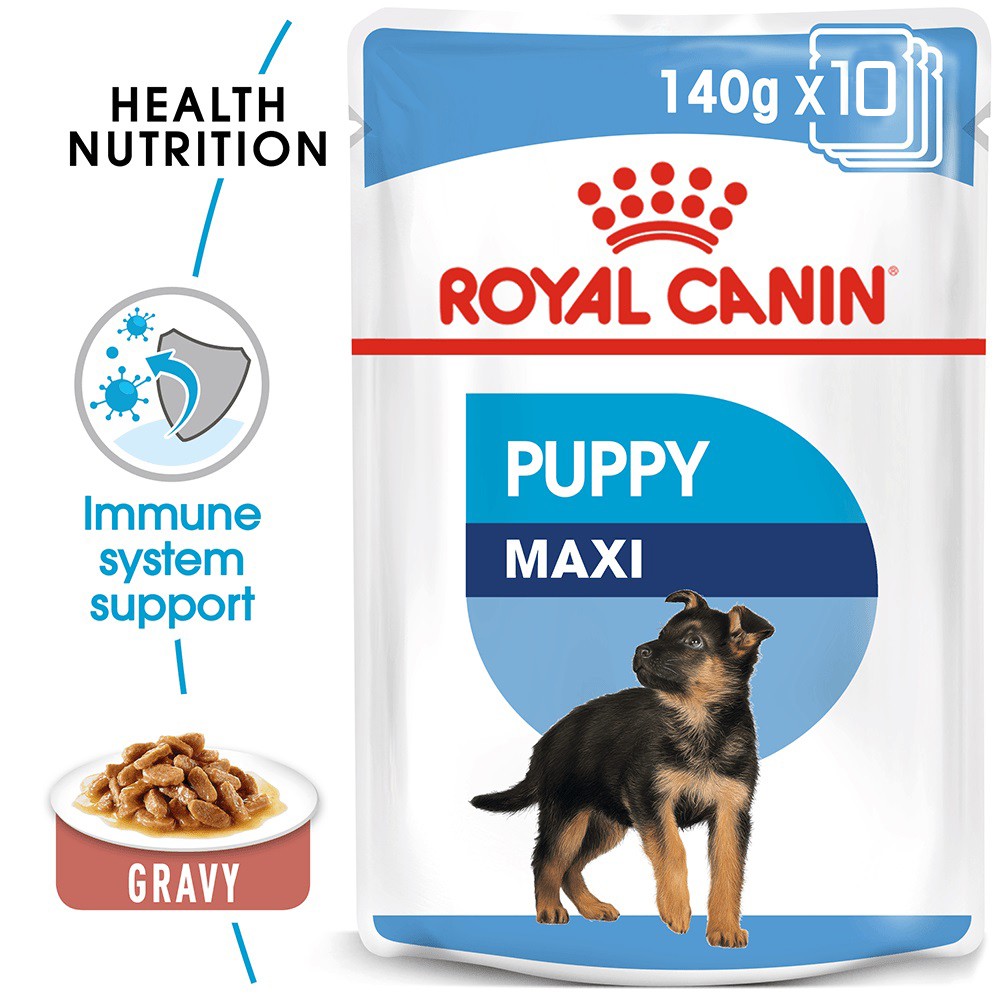 [Hộp 10 Gói] Pate Royal Canin Maxi Puppy Cho Chó Con Giống Lớn (140g)
