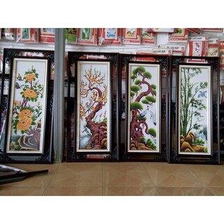 Tranh thêu tứ quý Tùng Cúc Trúc mai
