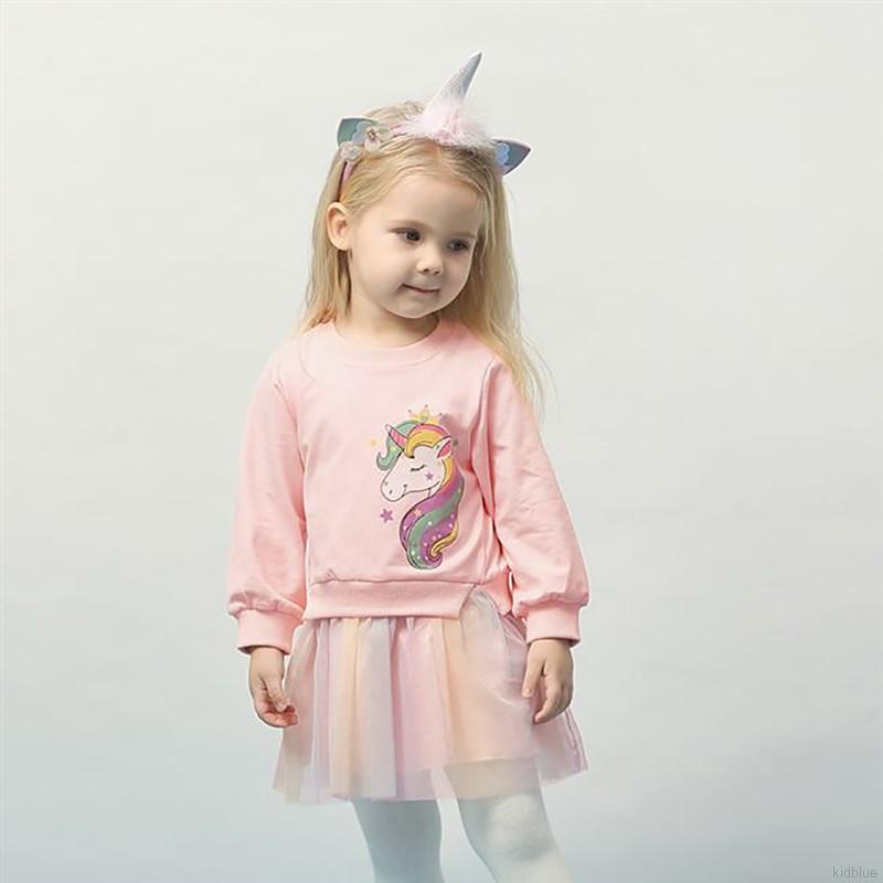 Đầm tay dài phối tà lưới phong cách Hàn Quốc xinh xắn cho bé gái