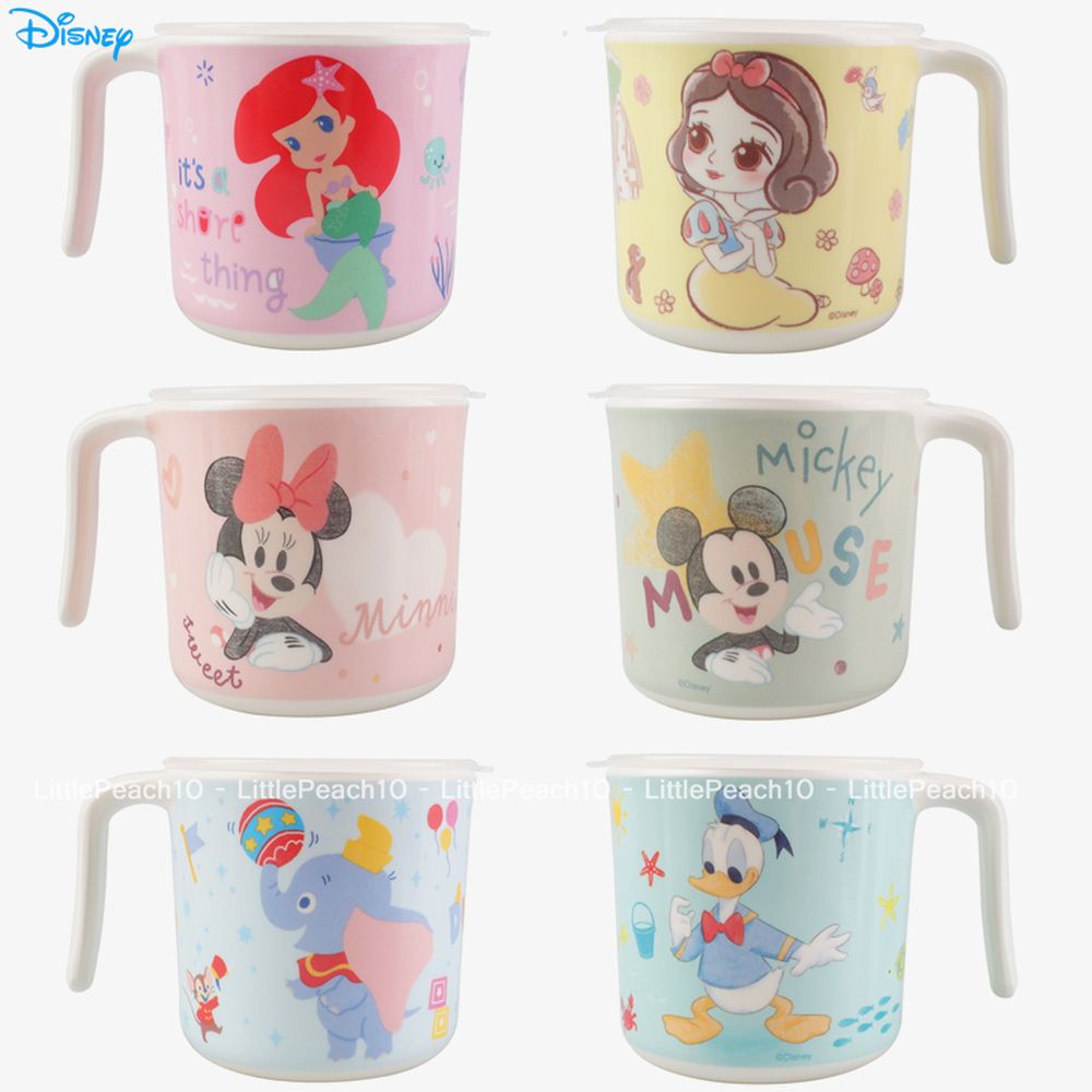 Ly nước có nắp Disney nhựa melamine mới 2022 hình Minnie Mickey Princess Donald Dumble cho bé