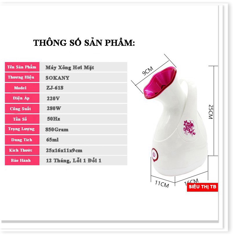 [Freeship]Máy xông hơi mặt phun sương Sokany giúp làm đẹp da mặt, máy xông hơi mặt chính hãng ❤️abali store