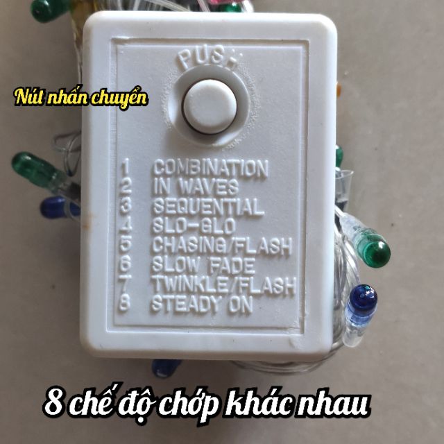 Dây đèn LED chớp nháy / 4 màu, 8 chế độ, 5 mét