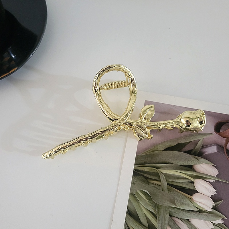 Kẹp Tóc Càng Cua Hình Hoa Hồng Phụ Kiện Thời Trang Cho Nữ AB081