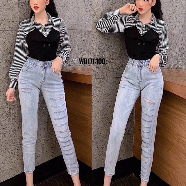 Quần Baggy rách cá tính có bigsize