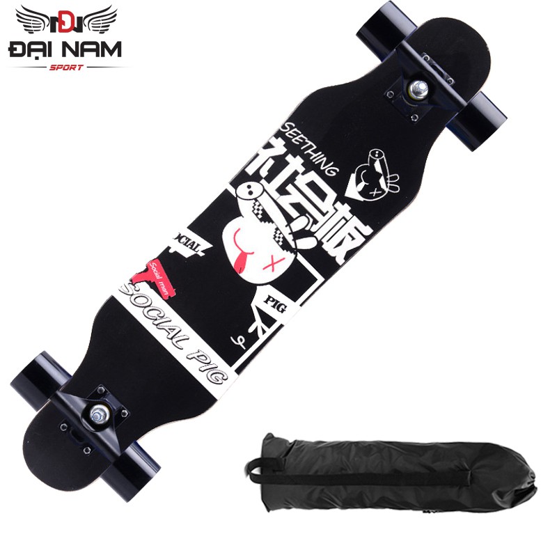 Ván Trượt Dài Thể Thao Mặt Nhám Cỡ Lớn 80cm LongBoard Đại Nam Sport + Tặng Túi Đựng Ván