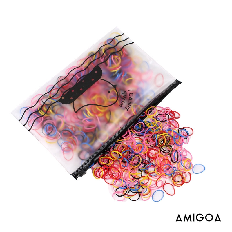 ✨✨ Set 1000 dây buộc tóc thời trang bằng cao su dùng một lần dành cho bé gái