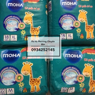 Combo 5 bịch bỉm quần moha size m110 l100 xl90 xxl80 miếng