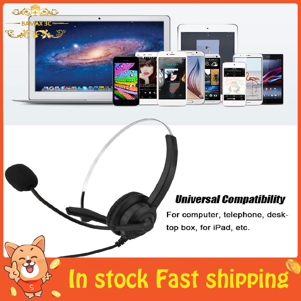 Bộ tai nghe không dây USB Bamaxis Justgogo có chức năng tắt tiếng ồn kèm mic cho Call Center