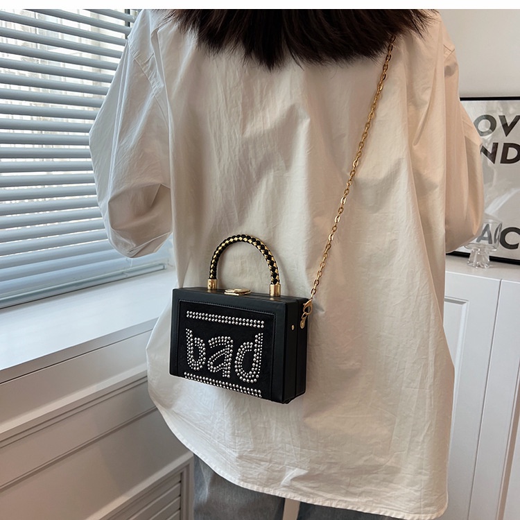 Túi Đeo Chéo Hình Vuông Cỡ Nhỏ Đính Đá Lấp Lánh Phong Cách Hàn Quốc Thời Trang Cho Nữ