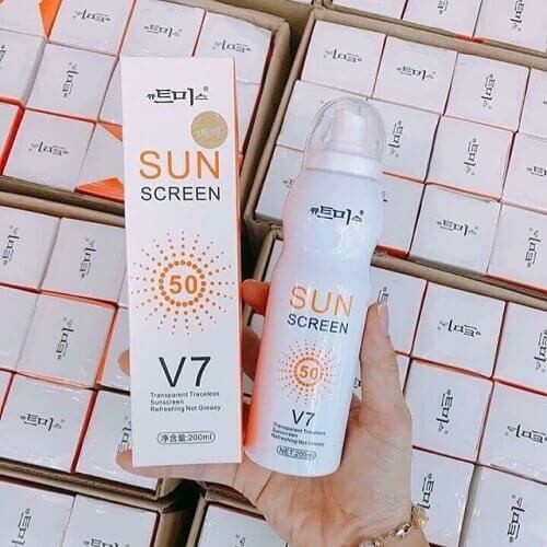 Xịt Chống Nắng, Xịt Nâng Tone Che Khuyết Điểm Sunscreen V7 Magic Flower Hàn Quốc