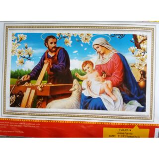 Tranh thêu chữ thập Gia đình thánh Eva-8314