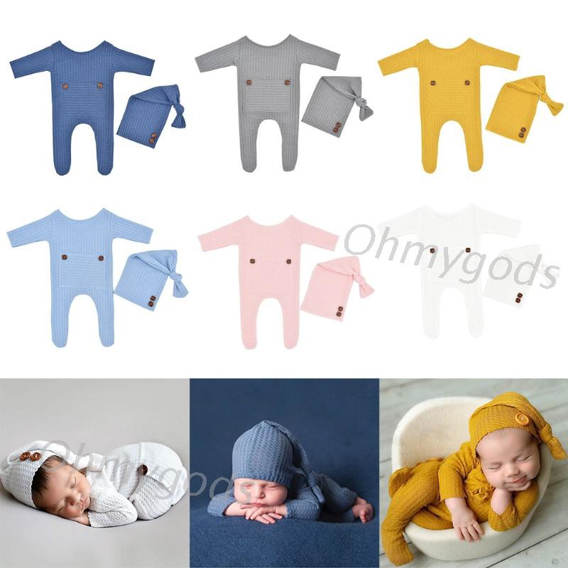 Set 2 Mũ Len Đuôi Dài Chụp Ảnh Cho Bé