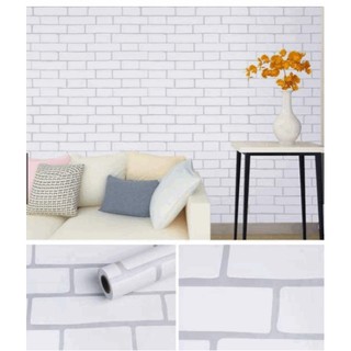 1 mét giấy dán tường Gạch trắng -khổ rộng 45cm có keo sẵn