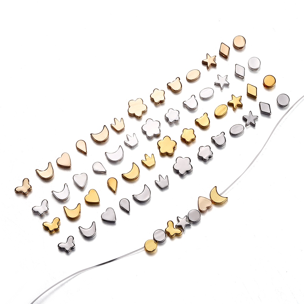 Set 10 Hạt Xâu Chuỗi Làm Vòng Tay / Dây Chuyền Hình Hoa / Bướm Xinh Xắn