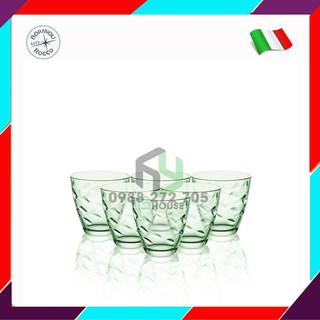 [ITALY] Bộ 6 ly thủy tinh Ý - FLORA - Bormioli Rocco - 260ml màu xanh lá
