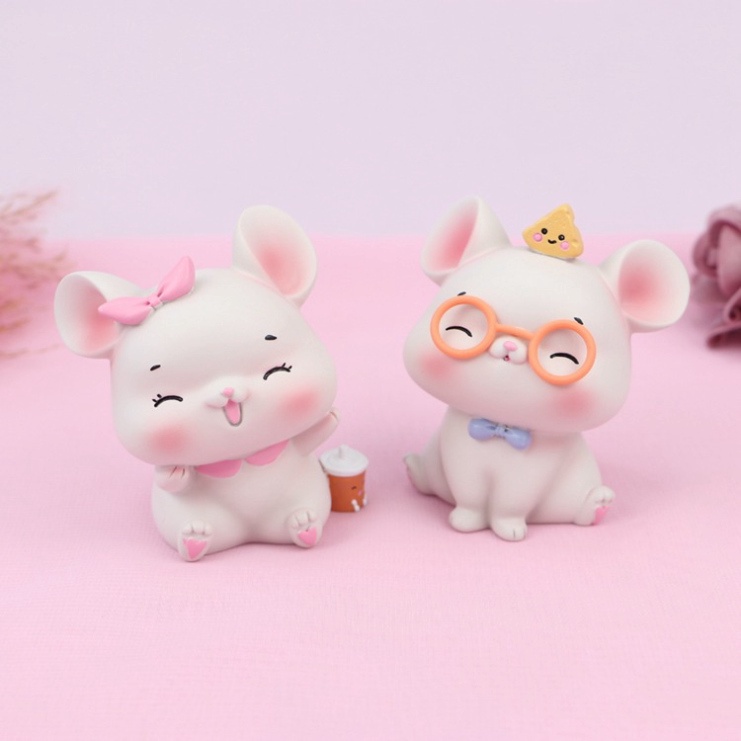 Phụ kiện bánh sinh nhật  Chuột cute dễ thương trang trí bánh sinh nhật