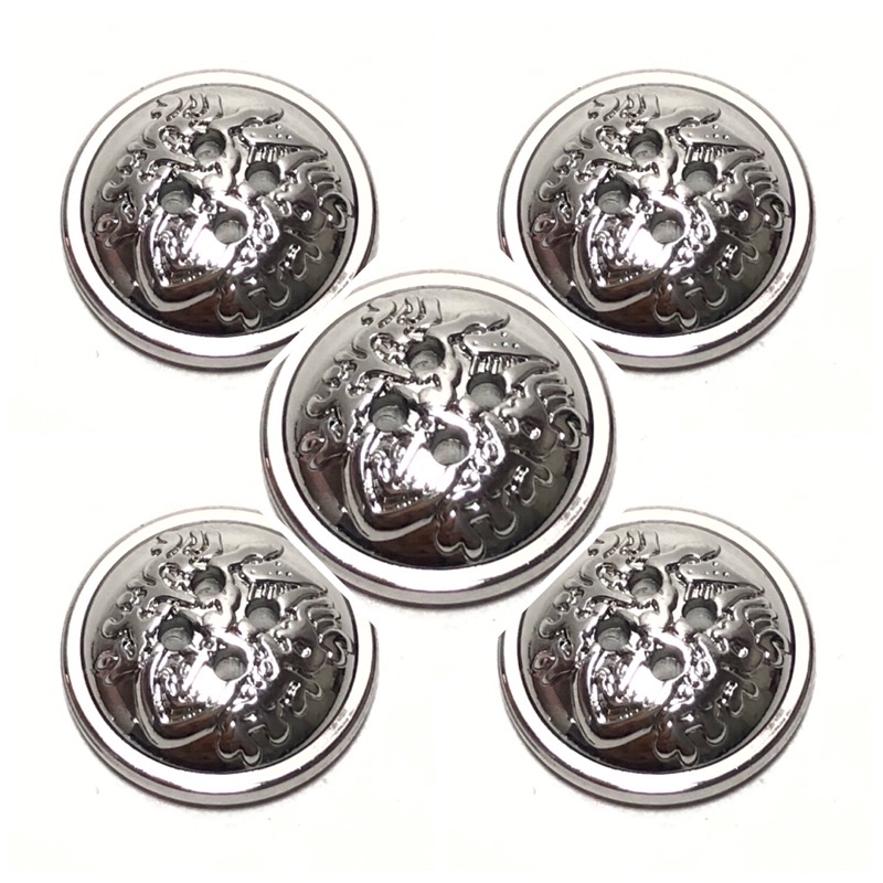 10 cái - Nút Áo size lớn 2cm nhựa giả kim loại họa tiết siêu đẹp, trắng sáng bóng