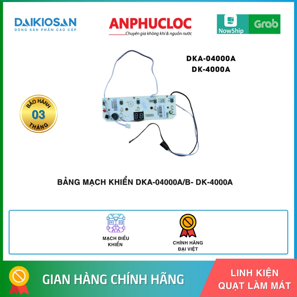 [DKA-04000A/B] BẢNG MẠCH ĐIỀU KHIỂN QUẠT ĐIỀU HÒA DAIKIO DKA-04000A/B