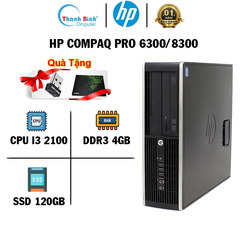 Máy Tính Đồng Bộ THANHBINHPC HP Pro 6300/8300 (Core i3 2100 - 4G - SSD 120G ) - BẢO HÀNH 12 THÁNG 1 ĐỔI 1 - PC Giá Rẻ