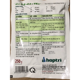 Phân bón lá hỗn hợp NPK 7-5-44+TE