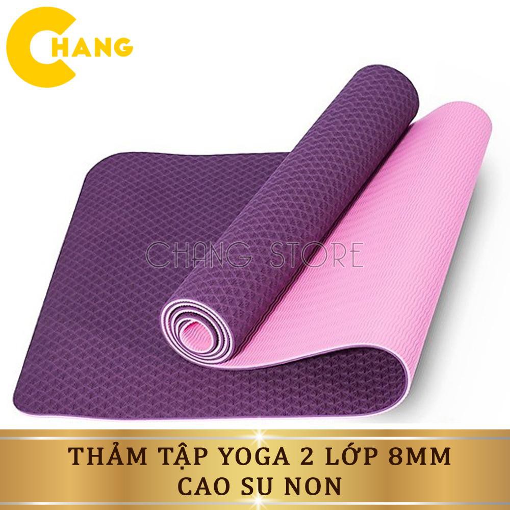  Thảm tập Yoga/ Gym TPE 2 LỚP Cao Su Non Dày, Êm Chống Trơn Trượt