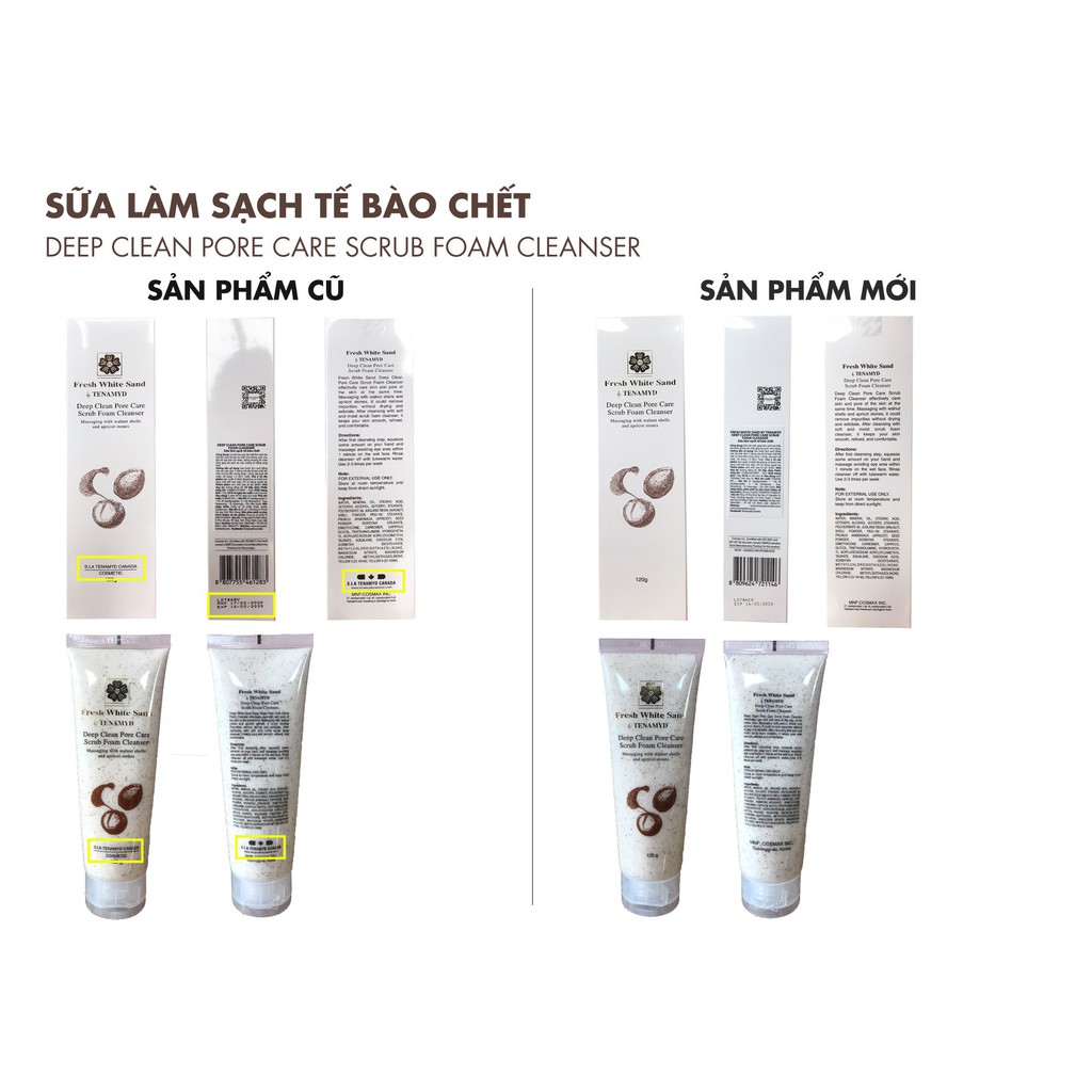 Sữa làm sạch tế bào chết / hộp/ 120g-  TENAMYD - DEEP CLEAN PORE CARE SCRUB FOAM CLEANSER
