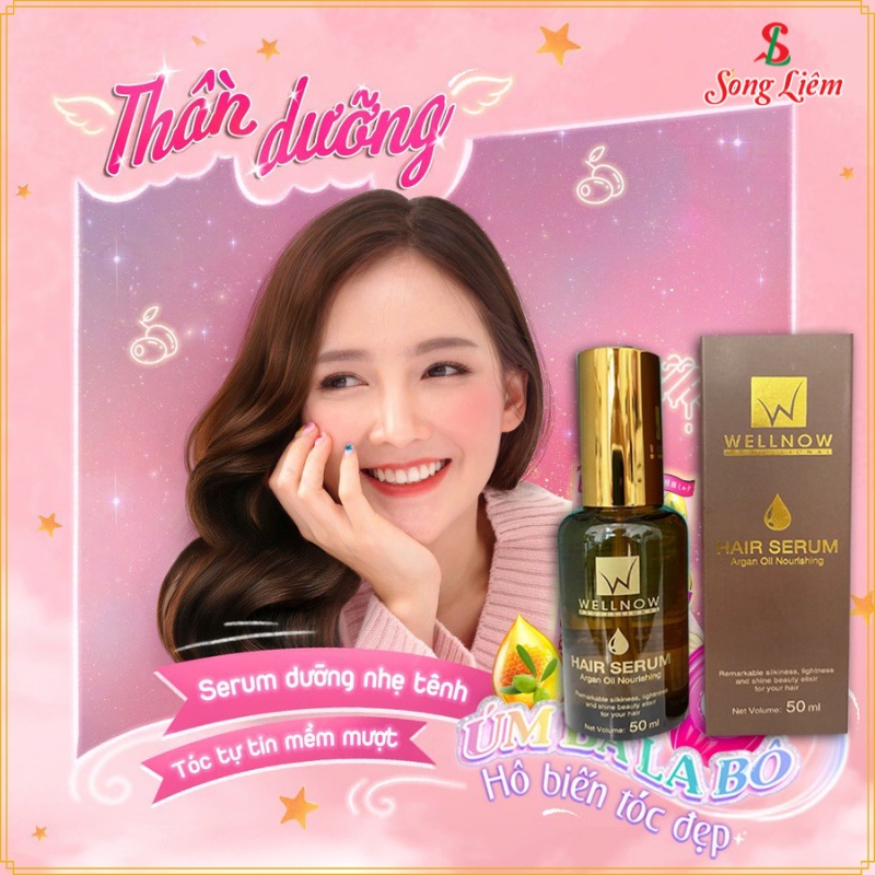 Tinh dầu dưỡng tóc, serum dưỡng tóc bóng và giữ nếp tóc hương nước hoa Wellnow Hair Serum 50ml NPP Songliemshop