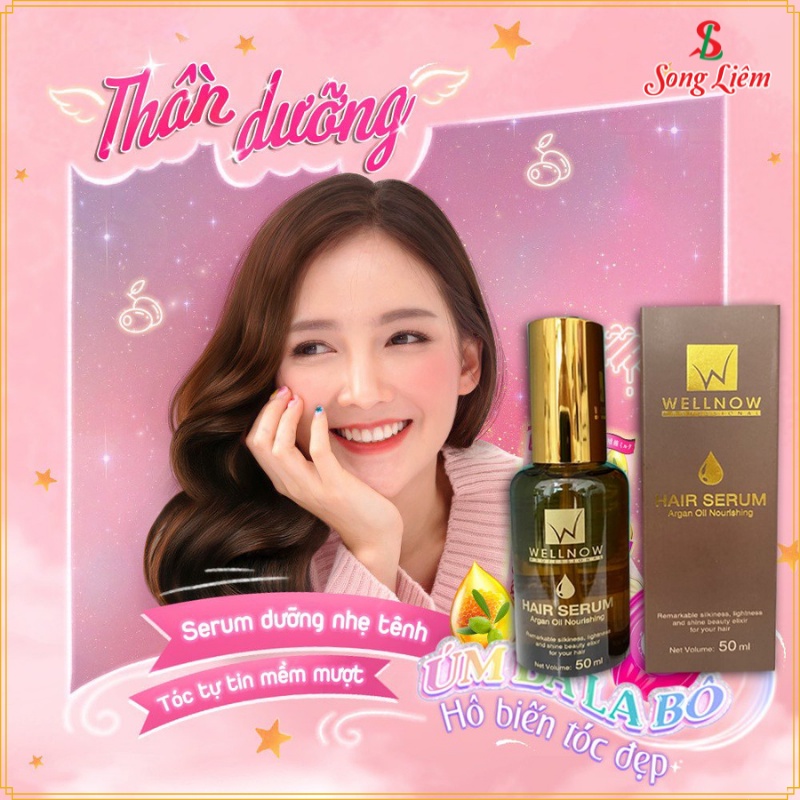 Tinh dầu dưỡng tóc, serum dưỡng tóc bóng và giữ nếp tóc hương nước hoa Wellnow Hair Serum 50ml NPP Songliemshop