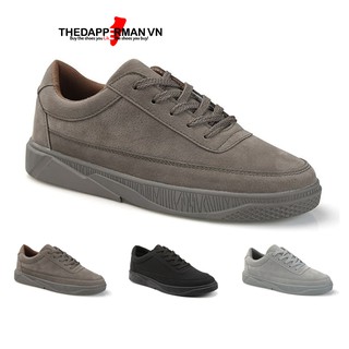Giày thể thao sneaker nam THEDAPPERMAN TDM1101 chất liệu da lộn, đế cao su nhiệt dẻo, siêu êm phù hợp chạy bộ, màu nâu
