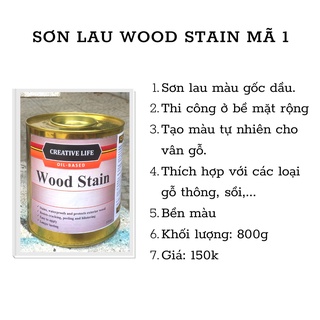 Sơn lau gỗ Wood Stain lộ vân gỗ - Luxi Wood