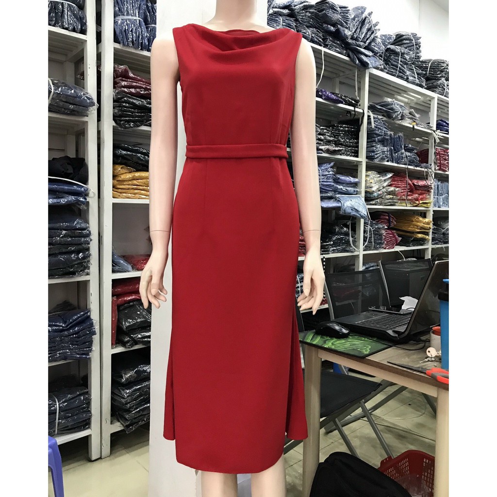 Váy Nữ Quyến Rũ| Đầm Đầm Dáng Ôm Cổ Đổ Phối Voan | BigBuy360 - bigbuy360.vn