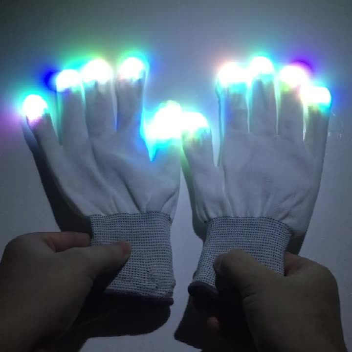 Găng đeo tay và mặt nạ hacker có đèn LED phát sáng lấp lánh độc đáo