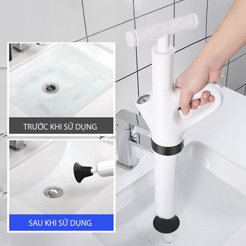 Dụng Cụ Thông Tắc Bồn Cầu,bồn rửa chén bằng áp suất khí nén Cao Cấp hiệu quả tức thì - súng thông tắc ngẽn cầu cống