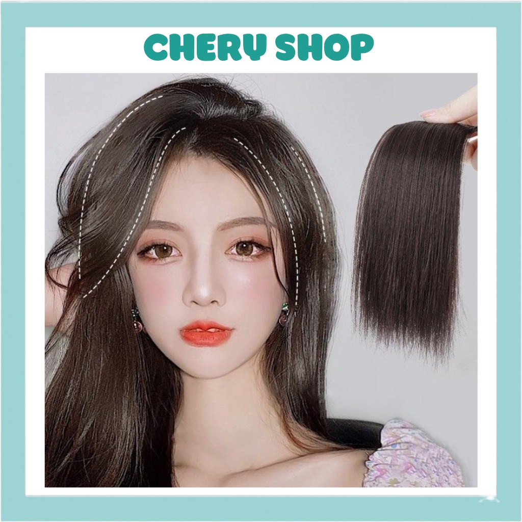 Tóc mái giả kẹp phồng💄FREESHIP💄Tóc giả che mái hói cao cấp 25cm