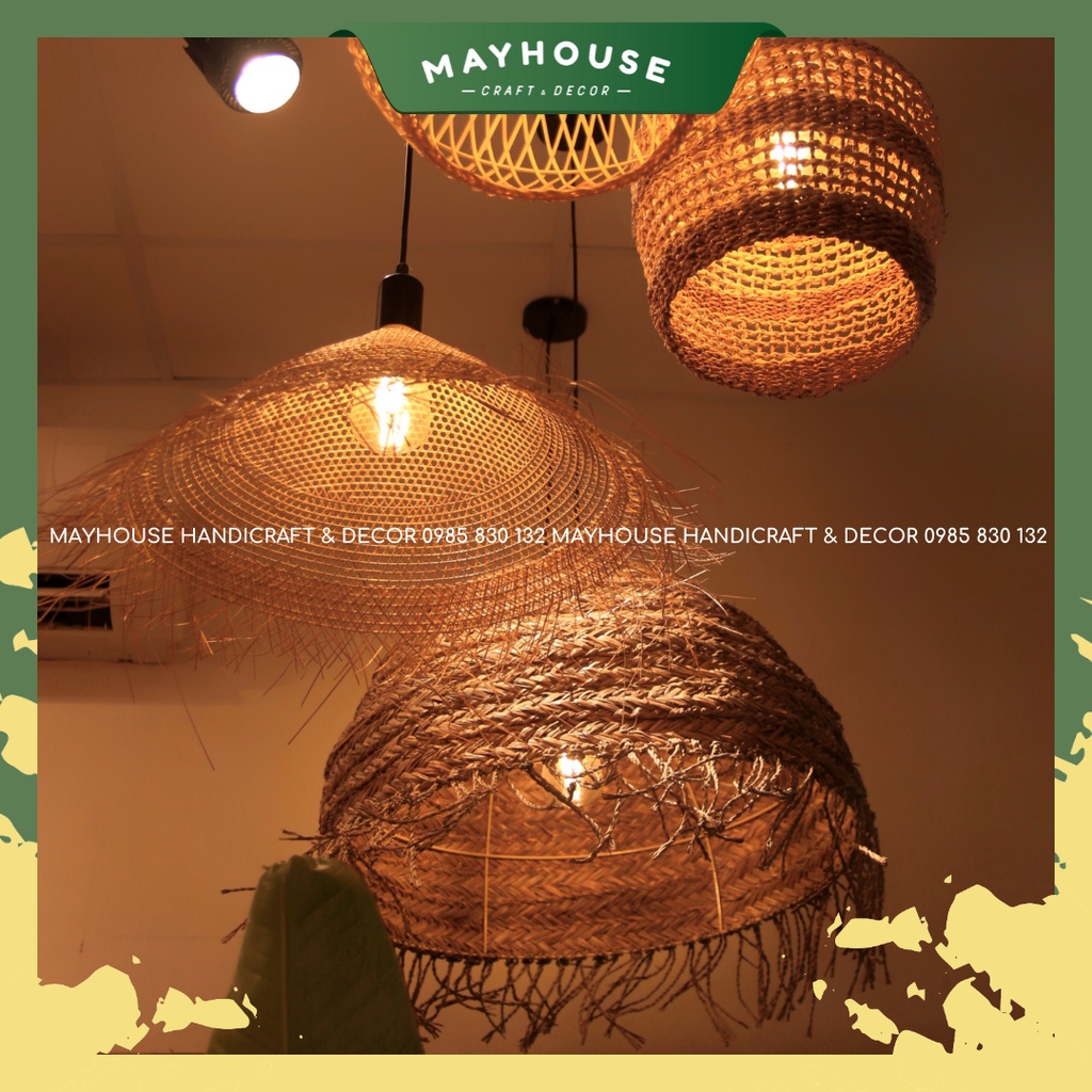 Đèn thả trần mây tre MAYHOUSE CRAFT&DECOR trang trí resort sân vườn