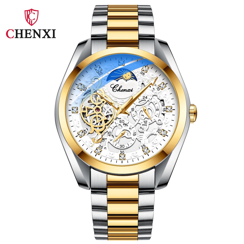 Đồng Hồ Cơ Tự Động CHENXI Chất Liệu Thép Không Gỉ Phát Quang