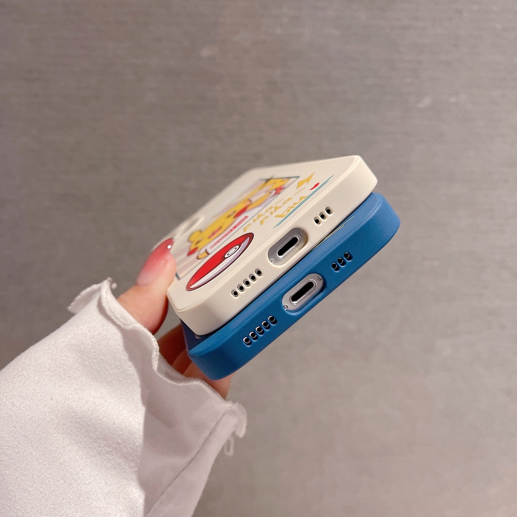 Ốp Điện Thoại Họa Tiết Pikachu/Rùa Dễ Thương Cho iPhone13Pro iP12Pro XS iPhone11 13mini 13 11 12 13 7p