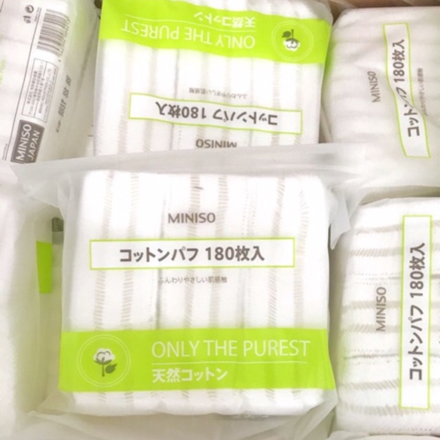 Gói 180 Miếng Bông Tẩy Trang Miniso dầy dặn | BigBuy360 - bigbuy360.vn