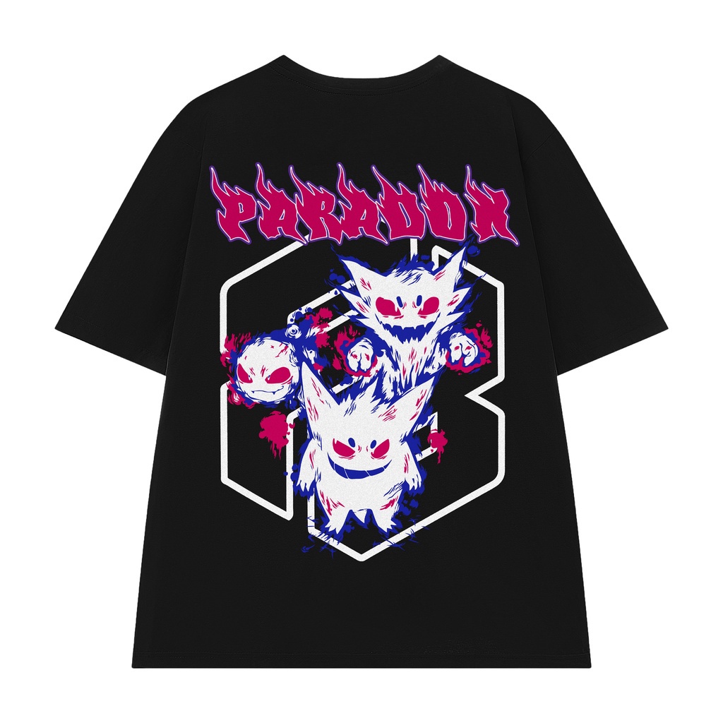 Áo thun form rộng Paradox tay lỡ - Unisex - In hình - SPOOKY SPIRITS - Màu trắng đen