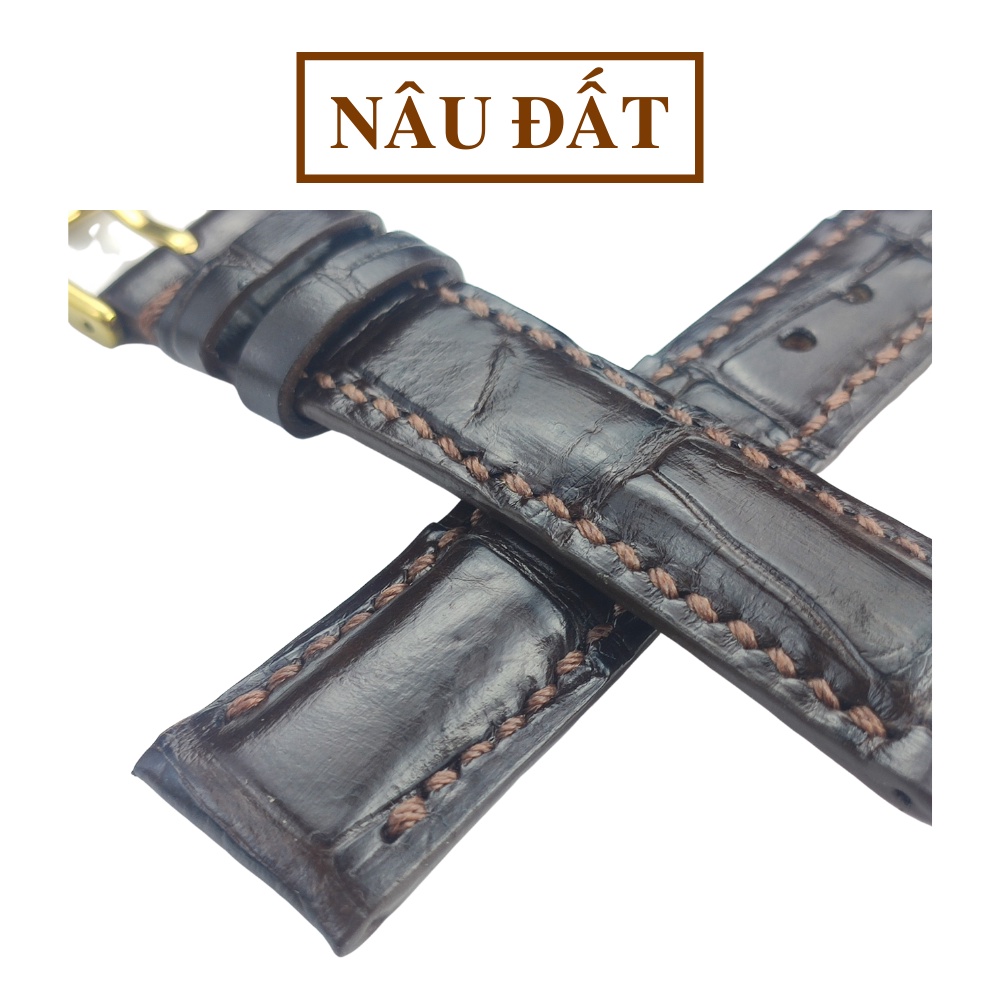 Dây da đồng hồ handmade da cá sấu